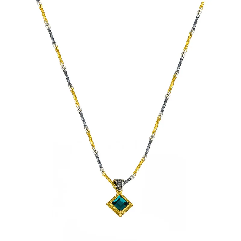 DIMITRIOS Γυναικείο Κολιέ με Swarovski από Δίχρωμο Ασήμι M103