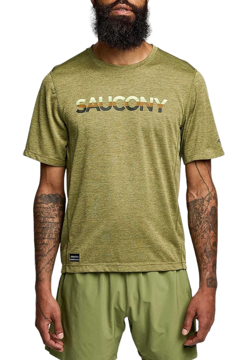 Μπλούζα Κοντομάνικη Saucony Stopwatch Graphic SAM800280-GDHA3 Ανδρικό
