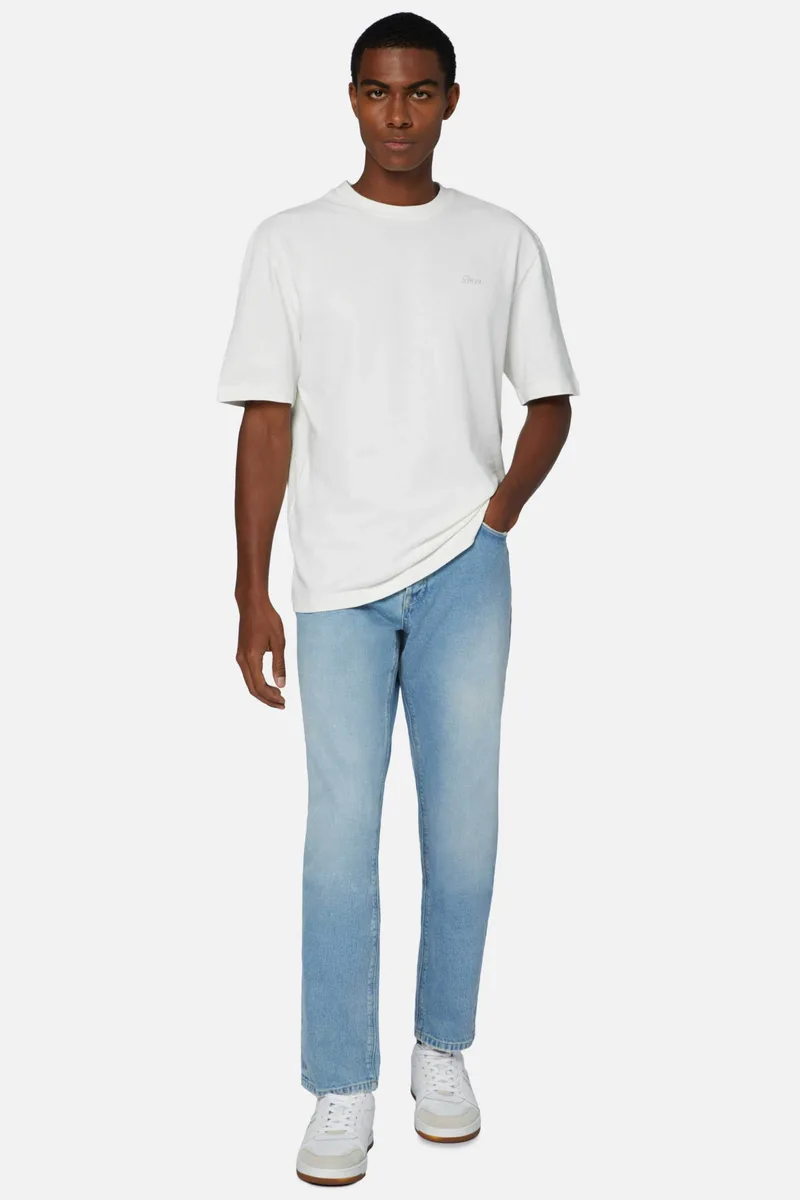 Boggi Milano ανδρικό τζην παντελόνι πεντάτσεπο Straight Fit - BO24P034901 Denim Blue Ανοιχτό