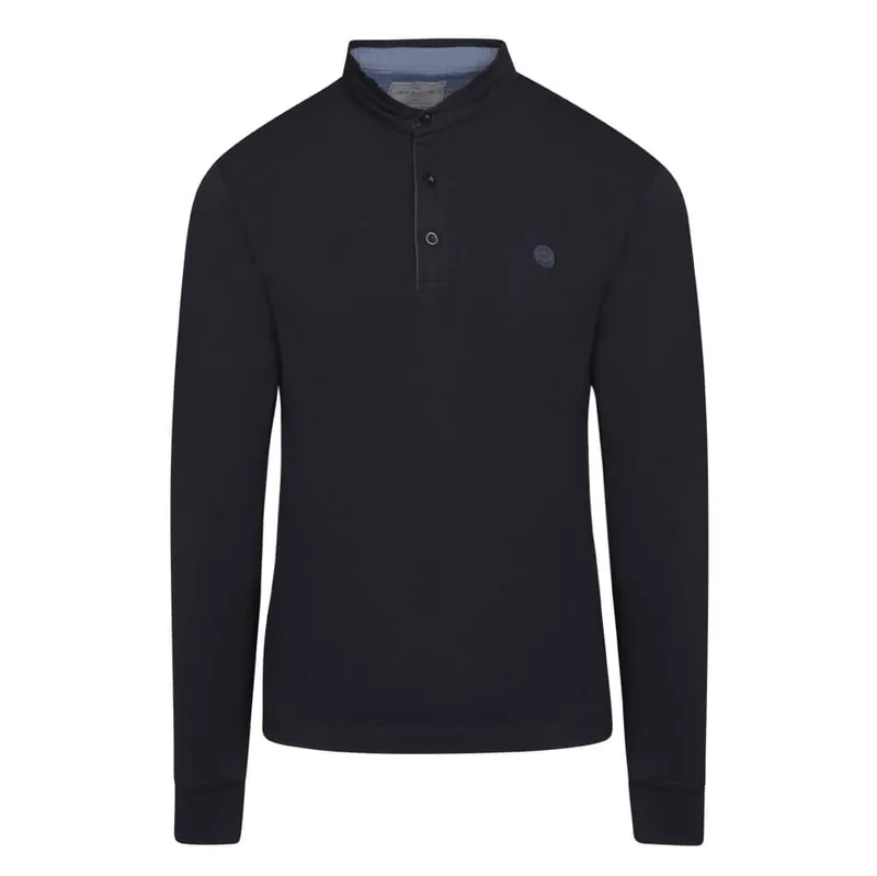 Signature Long Sleeve Mao Polo Μαύρο (Modern Fit) New Arrival