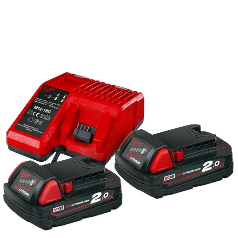 Σετ Φορτιστής M12-18 Και 2 Μπαταρίες M18 B2 Li-Ion 2.0Ah MILWAUKEE M18 NRG-202