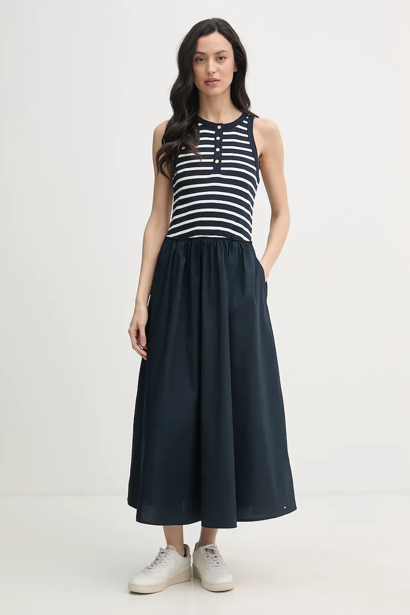 Tommy Hilfiger φόρεμα flared βαμβακερό