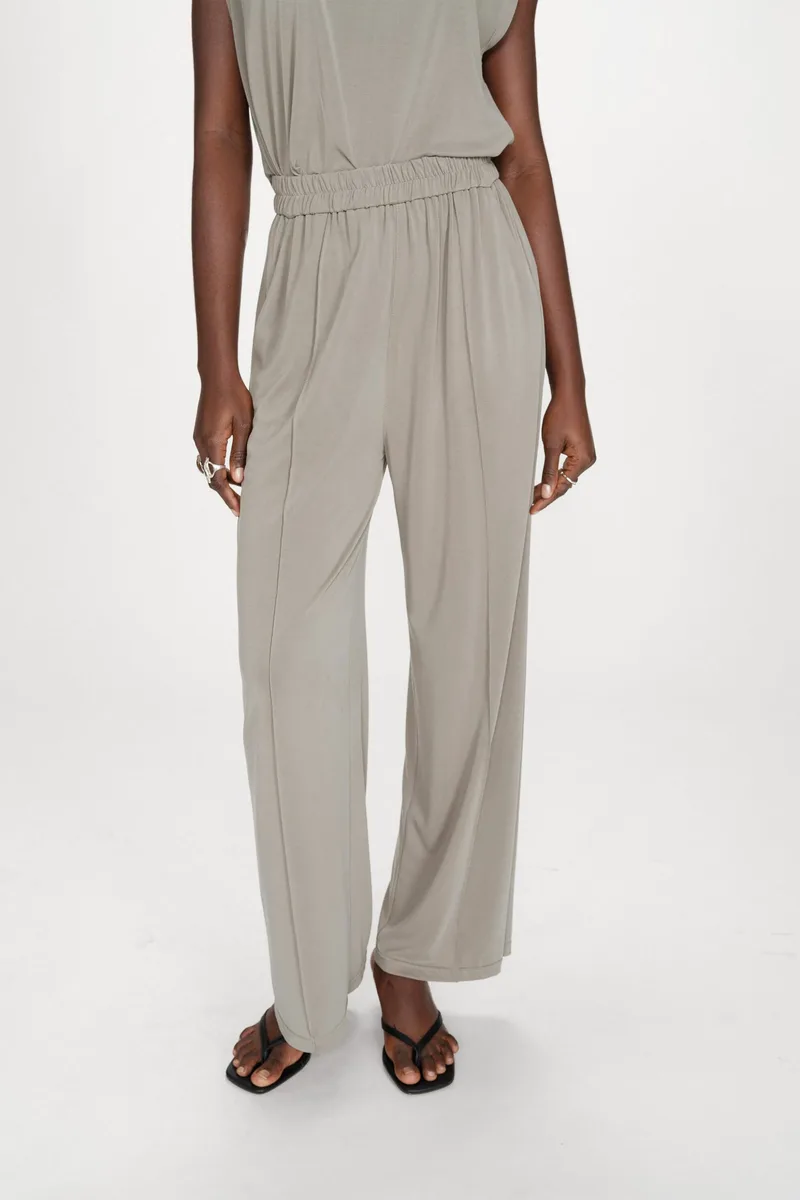 Grace & Mila γυναικείο παντελόνι με ελαστική μέση Wide Leg "Pax" - PAX/SS26 Χακί