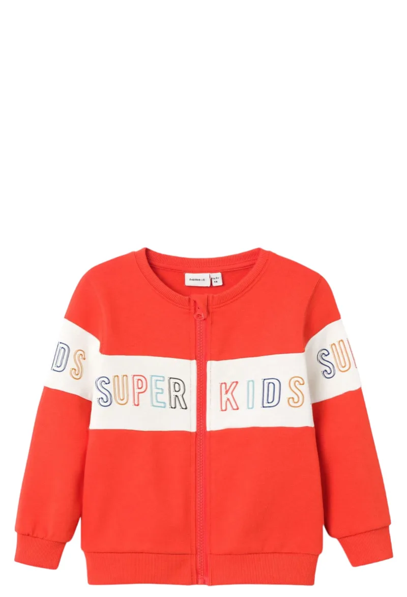 Ζακέτα Name It Larke Sweat 13221517-Cherry Tomato Αγόρι