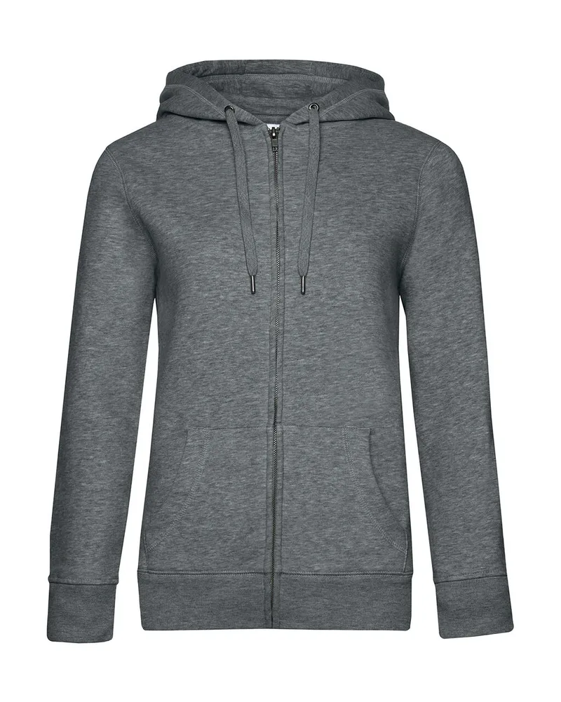 QUEEN Zip Hoodie Φούτερ B & C WW03Q Heather Mid Grey