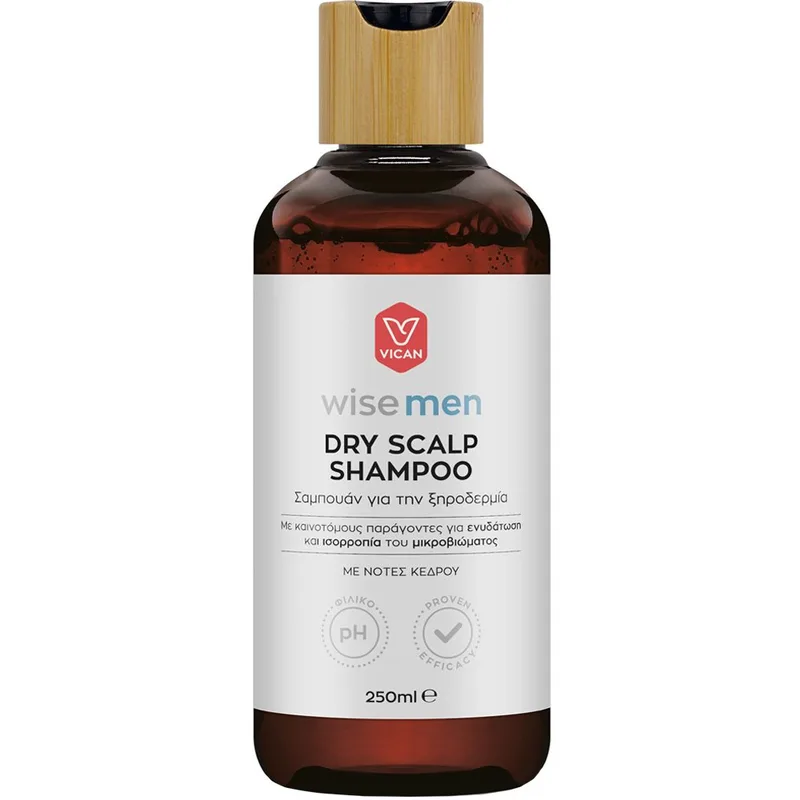 Vican Wise Men Dry Scalp Shampoo Καταπραϋντικό Σαμπουάν για την Αντιμετώπιση της Ξηροδερμίας & Μείωση των Νιφάδων 250ml