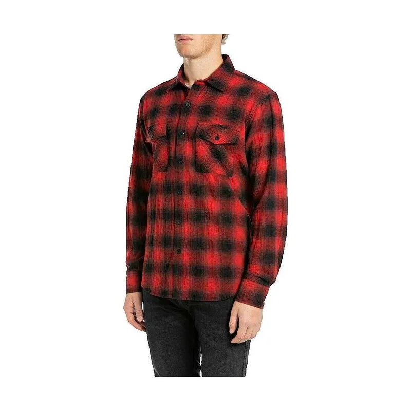 Πουκάμισο με μακριά μανίκια Replay Chemise manches longues multicolore