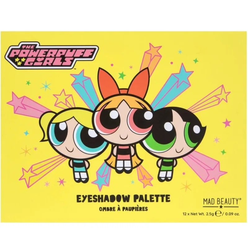 Mad Beauty Disney Powerpuff Girls Super Cute Eyeshadow Palette Παλέτα Σκιών με 12 Αποχρώσεις για Τολμηρά & Μαγευτικά Γκλίτερ 1 Τεμάχιο