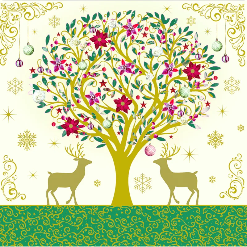Pictura Xmas Arabesque Κάρτα Τρίπτυχη Δέντρο με Ελάφια