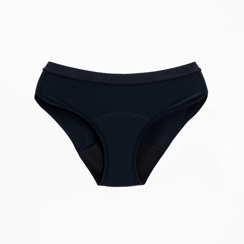 Snuggs Active Classic Heavy black menstrual panties in fabric for heavy periods size L