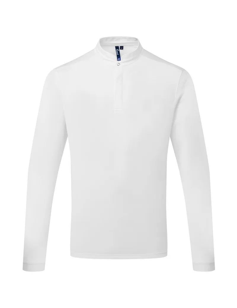 Ανδρικό T-shirt με κουμπί Μακρυμάνικο PREMIER PR647 White