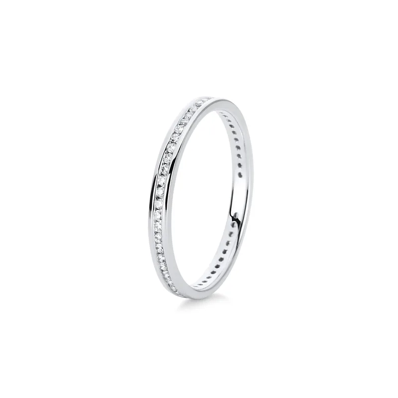 Diamond Group Oλόβερο Δαχτυλίδι με Διαμάντια Brilliant από Λευκό Χρυσό 18 Καρατίων DDX426