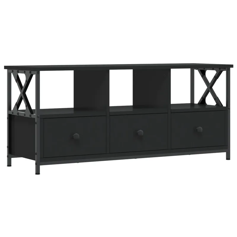 vidaXL Έπιπλο Τηλεόρασης Μαύρο 102x33x45 εκ. Επεξεργασμένο Ξύλο/Σίδερο