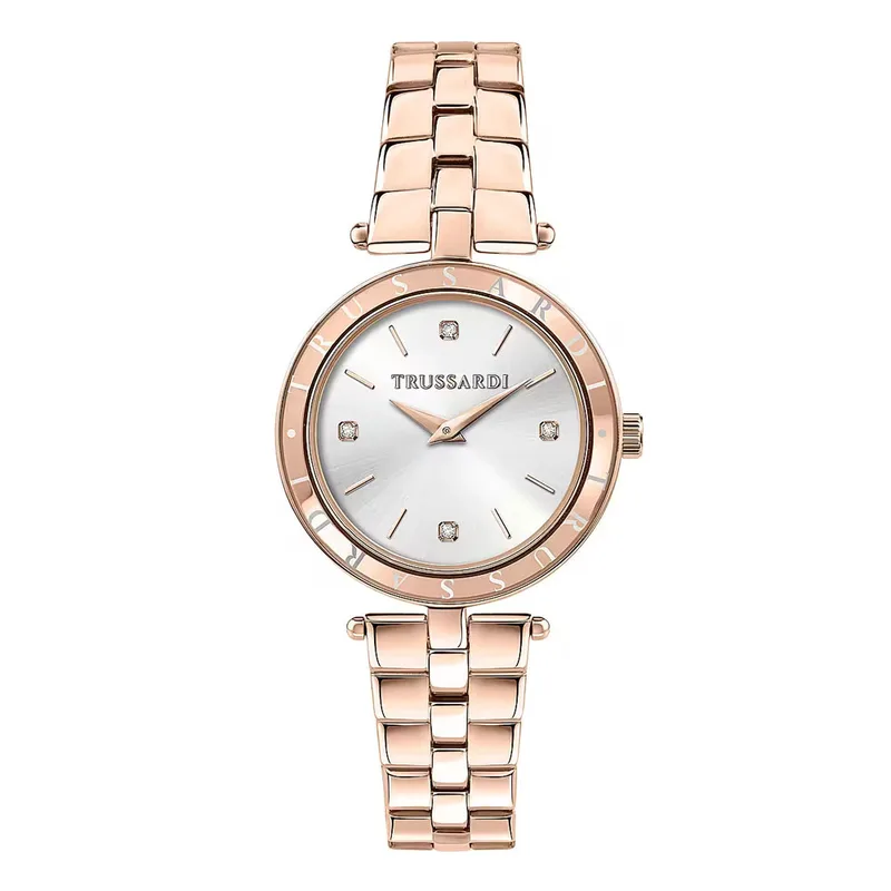 TRUSSARDI T-Shiny Crystals Rose Χρυσό Stainless Steel Bracelet R2453145512
