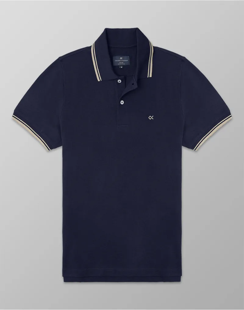 OXFORD COMPANY POLO KM 100% ΒΑΜΒΑΚΙ ΜΠΛΟΥΖΑ P514-PZ00.17-17 DarkBlue