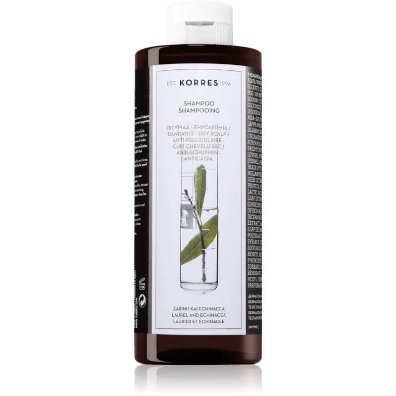 Korres Laurel & Echinacea σαμπουάν κατά της πιτυρίδας για ξηρό δέρμα 400 ml