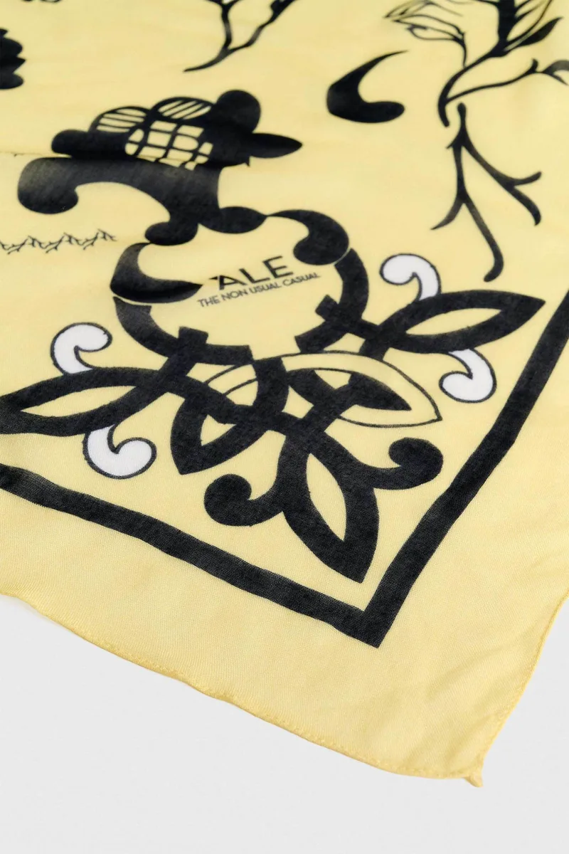 'ALE γυναικείο μαντήλι με all-over print - 8J23683 Κίτρινο Ώχρα