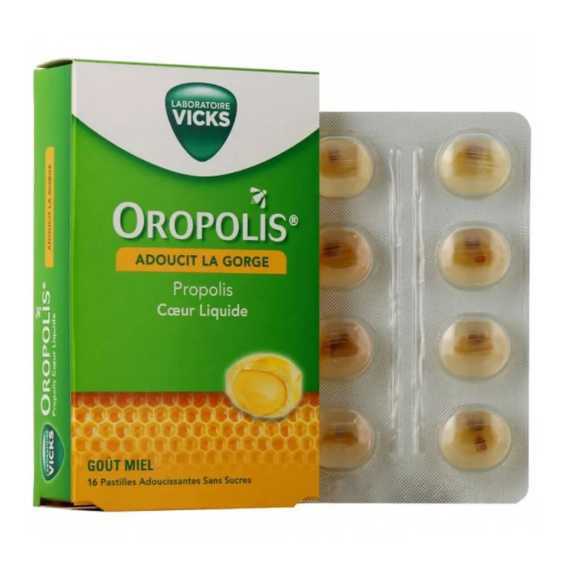Mediflor Oropolis Propolis Liquid Heart Honey Flavor 16 Tablets