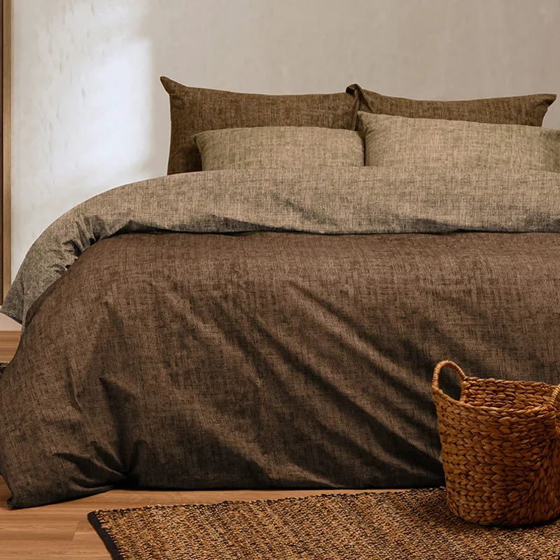 Σεντόνια Μονά Με Λάστιχο Σετ Melinen Casual Amar Olive 100x200+32, 170x270