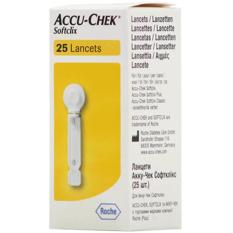 Accu-Chek Softclix Lancets Σκαρφιστήρες για το Σύστημα Παρακολούθησης Γλυκόζης Αίματος 25 Τεμάχια