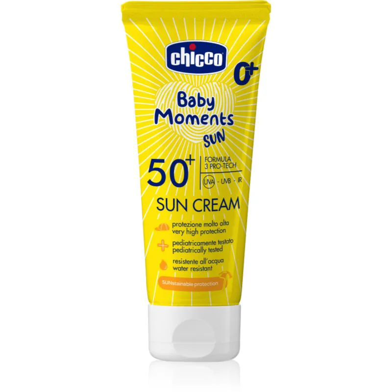 Chicco Baby Moments Sun αντηλιακή κρέμα SPF 50+ για παιδιά από τη γέννηση 75 ml