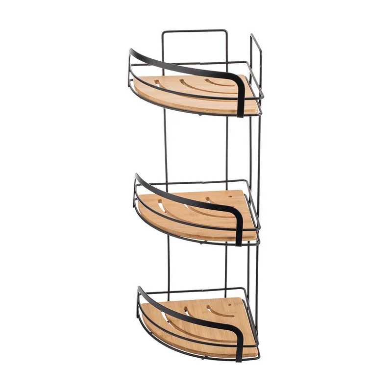 Estia Εταζέρα Bamboo Essentials Μεταλλική Γωνιακή 3 Θέσεων 49X19.5X19.5Cm