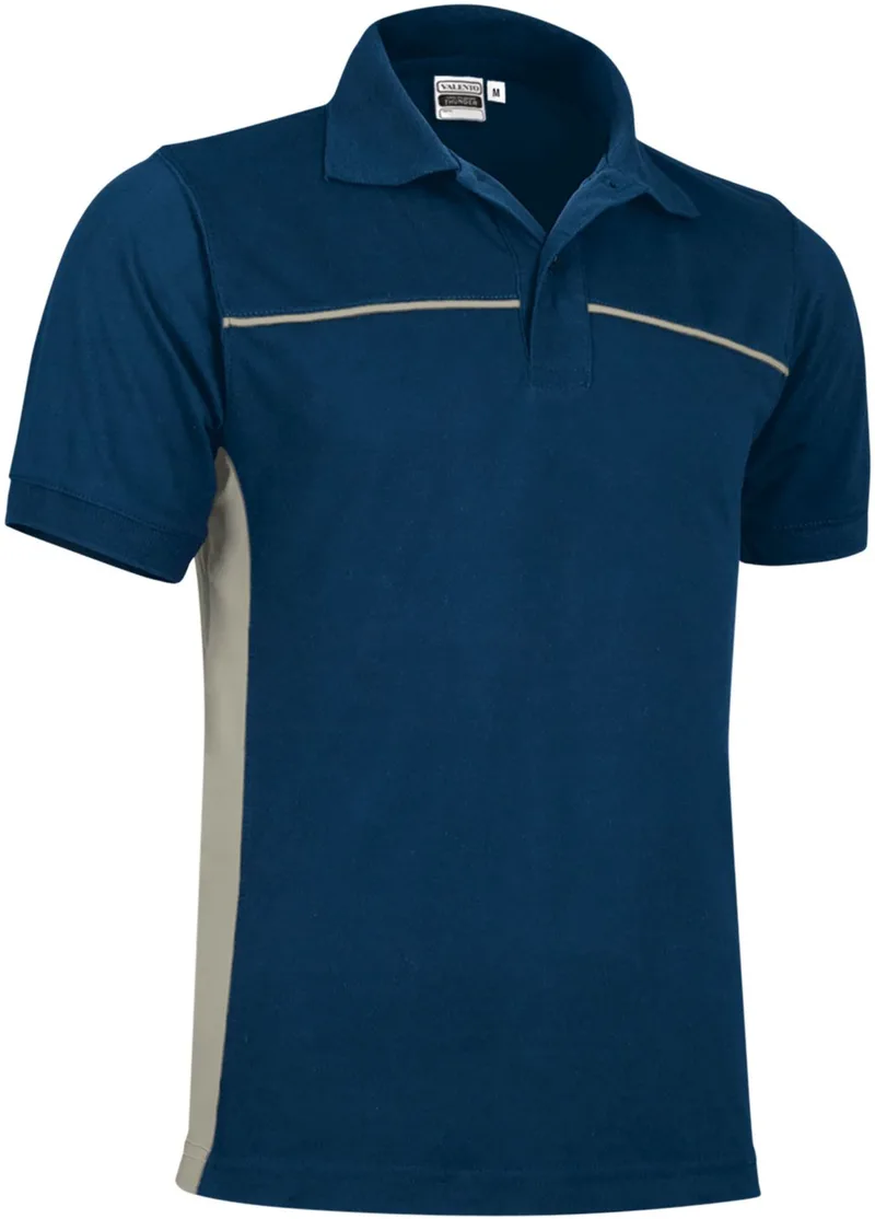 Κοντομάνικο Polo Shirt THUNDER Valento POVATHUMB Orion Navy Blue-Sand Μπεζ