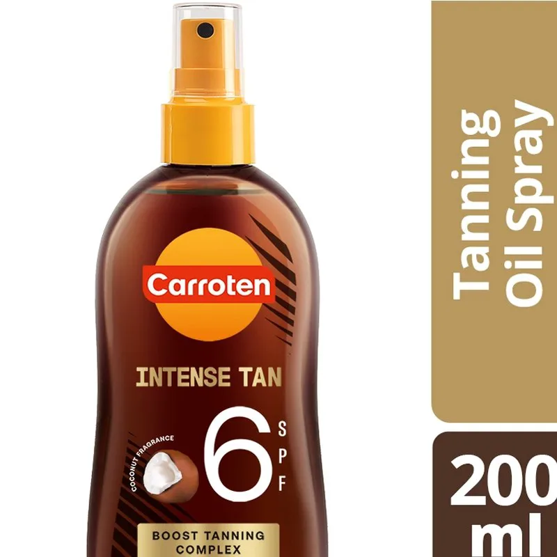 Carroten Intense Tan Spf6 Oil Spray Λάδι σε Μορφή Spray Χαμηλής Προστασίας για Γρηγορότερο & Ποιοτικότερο Μαύρισμα με Άρωμα Καρύδα 200ml