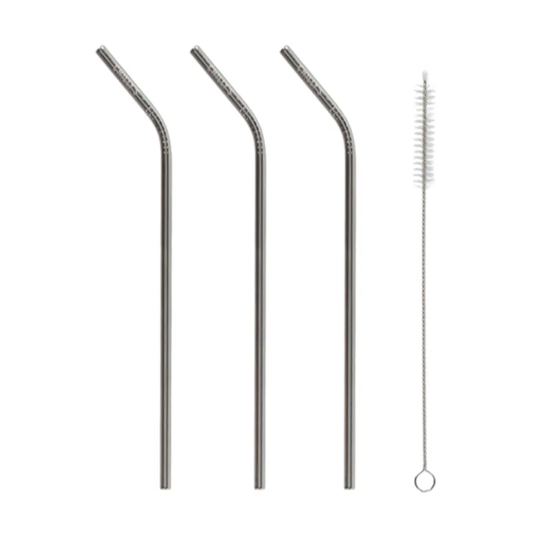 Καλαμάκια Μεταλλικά + Βουρτσάκι (Σετ 4τμχ) Chilly's Reusable Stainless Steel Straws