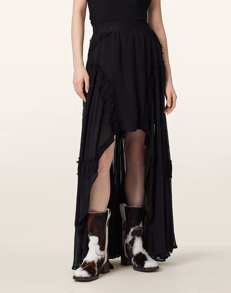 ALL SAINTS DORINA SKIRT W102RE-BLACK Black