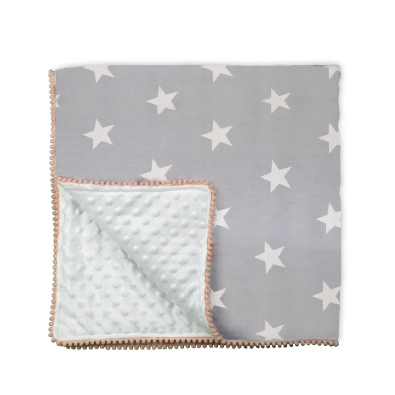 Κουβέρτα Fleece Αγκαλιάς με pom-pom Bebe Stars Stars 90x90 3073