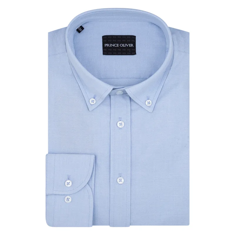 Premium Quality Πουκάμισο Σιέλ Button Down 100% Cotton (Modern Fit)