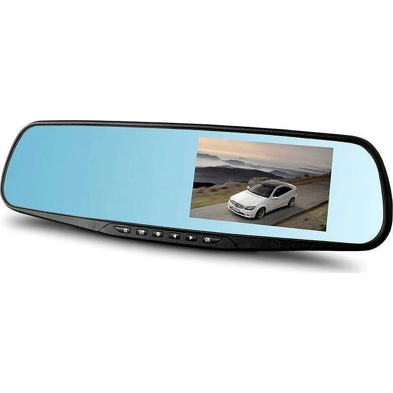 Vehicle Blackbox Dvr Σετ Καθρέπτης με Κάμερα DVR Αυτοκινήτου 1080P με Οθόνη 4.3" με Κλιπ & Κάμερα Οπισθοπορείας