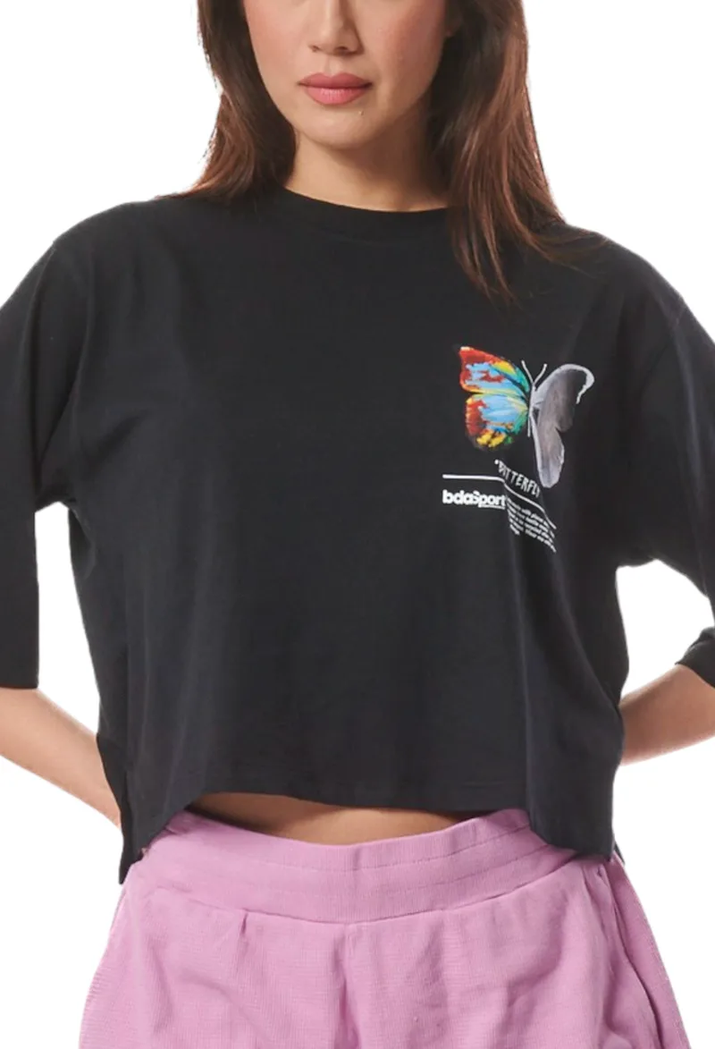 Μπλούζα Κοντομάνικη Body Action Relaxed Fit Graphic 051429-01 Γυναικείο