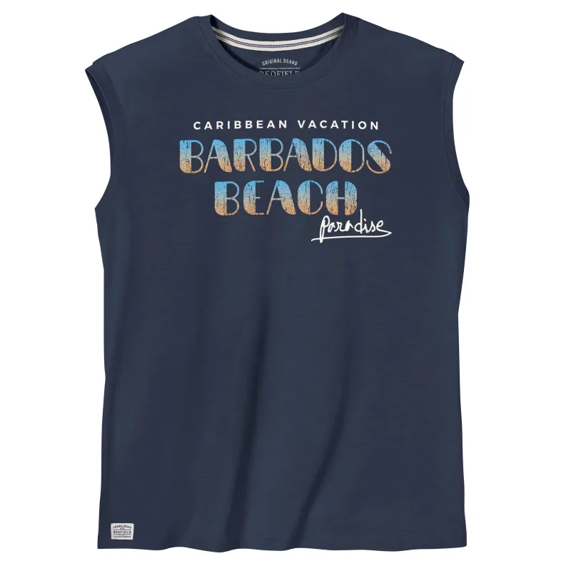 Αμάνικο king size μπλουζάκι "Barbados" της Redfield,με μεταξοτυπία - Dark Navy