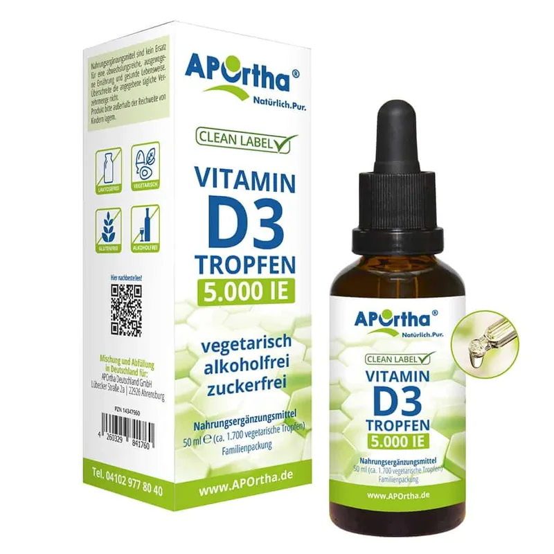 Aportha Vitamin D3 5000 (50 ml) - Βιταμίνη D3 σε σταγόνες