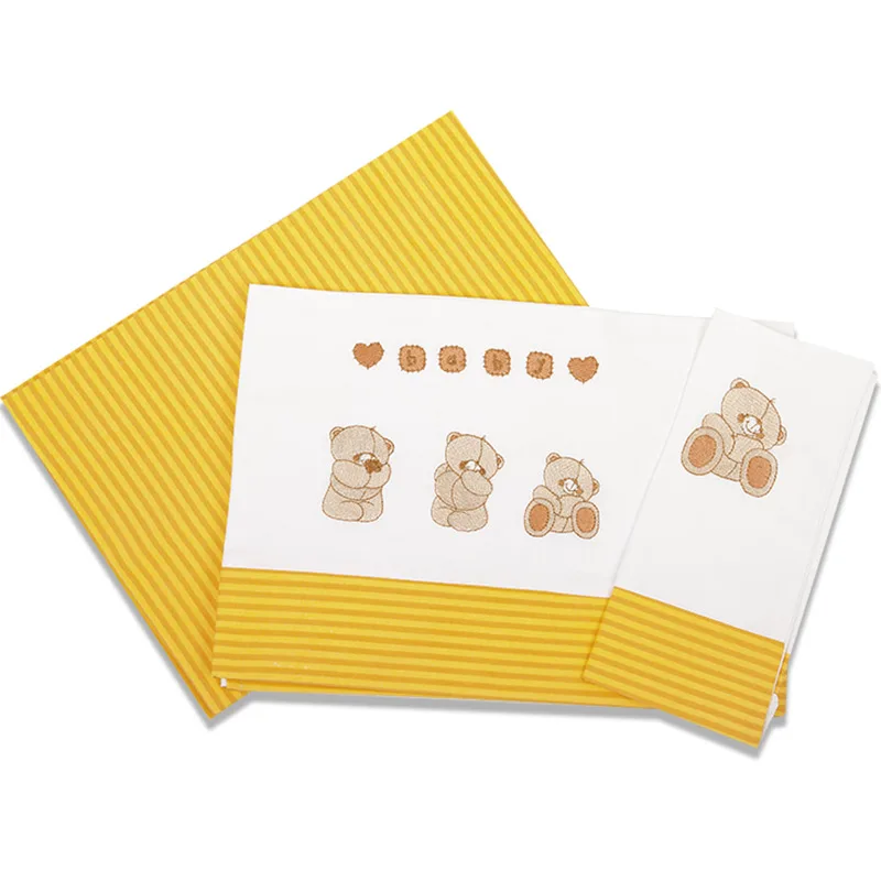 Σεντόνια Κούνιας Σετ Dimcol Bears 109 Yellow 120x170