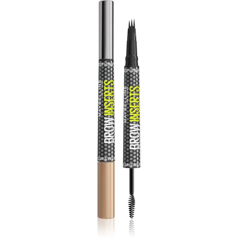MAYBELLINE NEW YORK Brow Inserts μαρκαδόρος για τα φρύδια με βούρτσα 2 σε1 απόχρωση 01 Blonde 1.25 ml