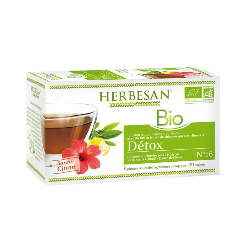 Herbesan Detox organic chicory infusion Lemon flavor 20 sachets