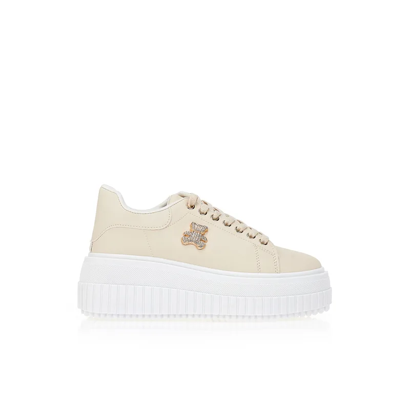 Sneakers πλατφόρμα με αγκράφα αρκουδάκι ΜΠΕΖ