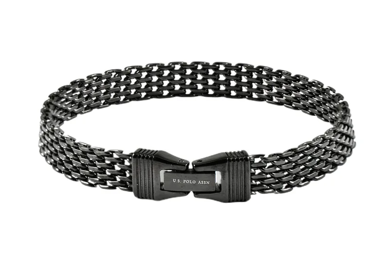 U.S. POLO Βραχιόλι από Ανοξείδωτο ατσάλι Black JW9302BR