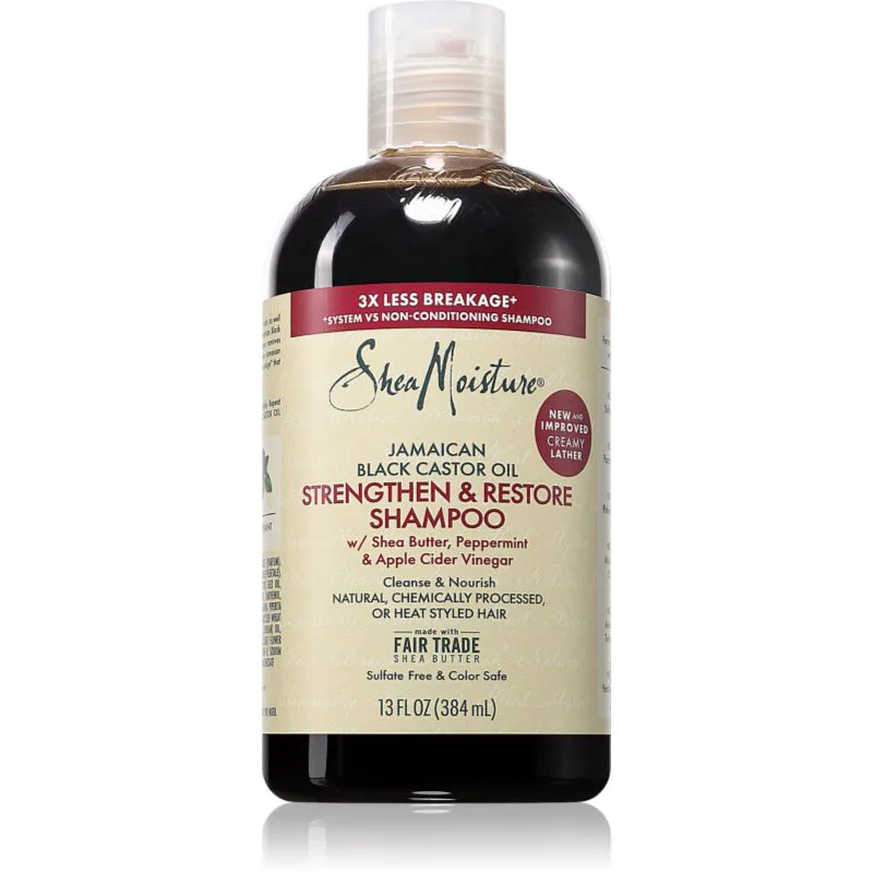Shea Moisture Jamaican Black Castor Oil Strengthen & Restore δυναμωτικό σαμπουάν για σγουρά μαλλιά 384 ml