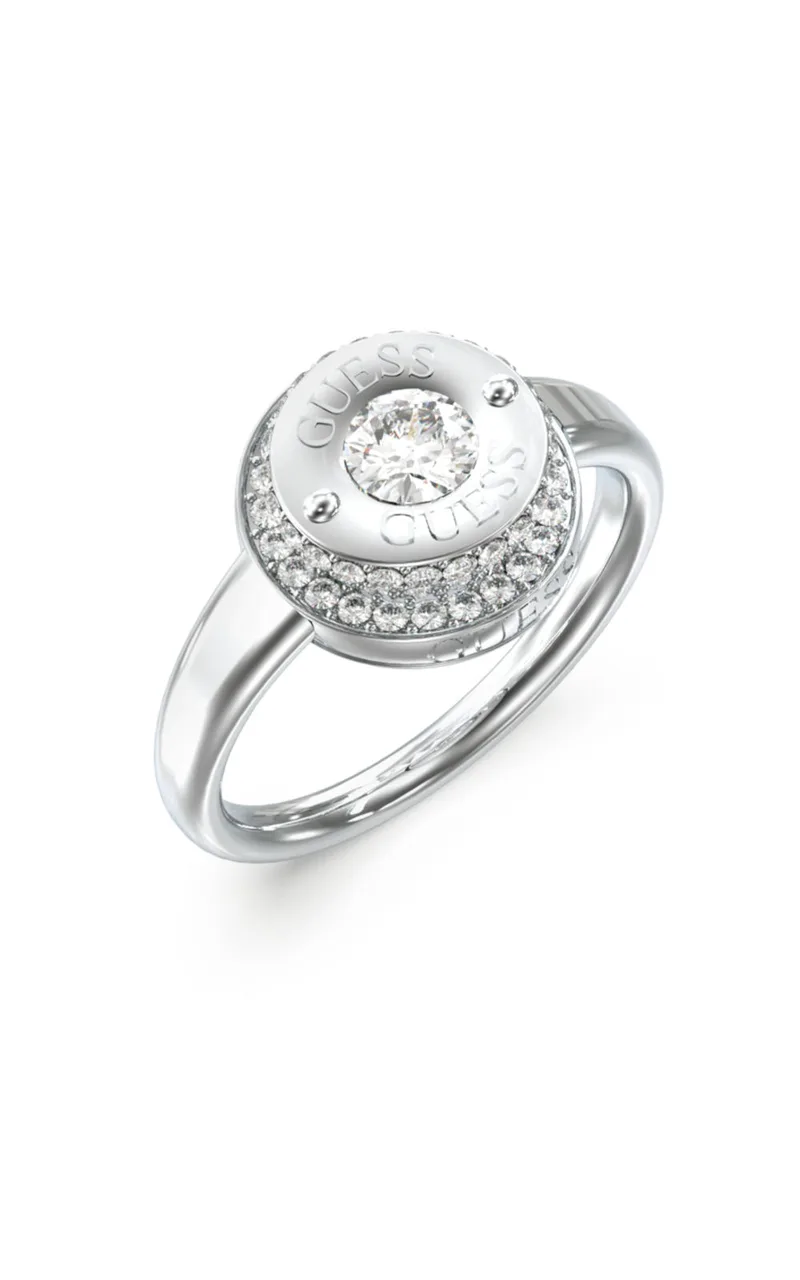 GUESS STEEL TILL MORNING JUBR05556JWRH-No.52 Δαχτυλίδι Ασημένιο Με Πέτρες