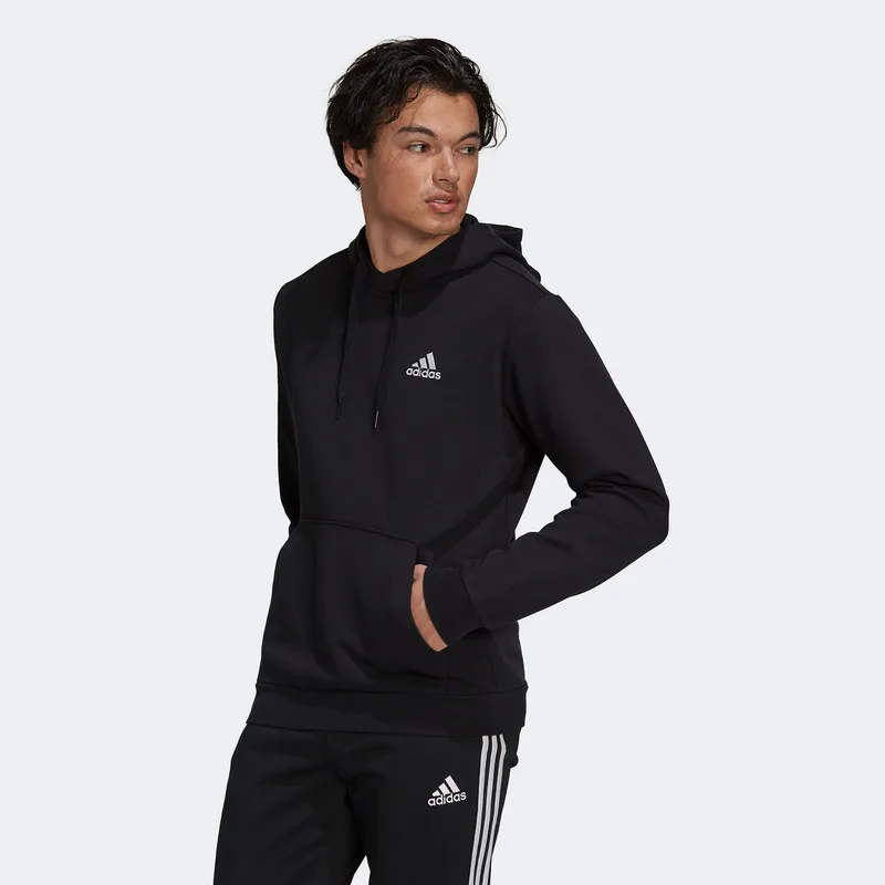 ADIDAS ESSENTIALS FLEECE HOODIE ΜΑΥΡΟ