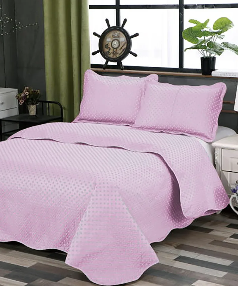Σετ κουβερλί Υ/Δ (220Χ240) DOT PINK, SILK FASHION