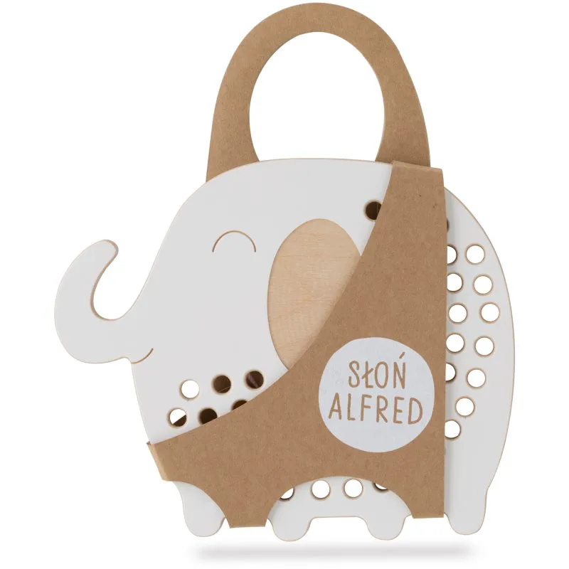 Milin Big Wooden Lacing Toy Elephant Oliver παιχνίδι δραστηριοτήτων 19,5 cm x 16 cm x 0,7 cm 1 τμχ