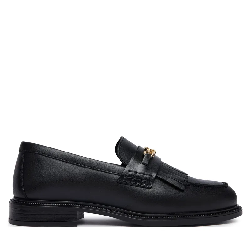 Loafers Tommy Hilfiger Th Chain Fringe Leather Loafer FW0FW09668 Μαύρο