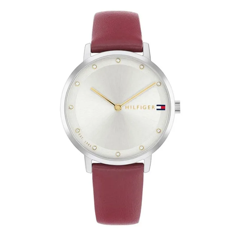 TOMMY HILFIGER Dark Red Leather Strap 1782763
