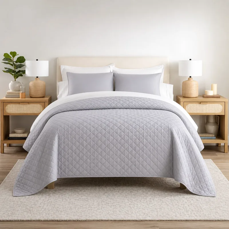 Κουβερλί Υπέρδιπλο Ξενοδοχείου 100% Cοtton Grey