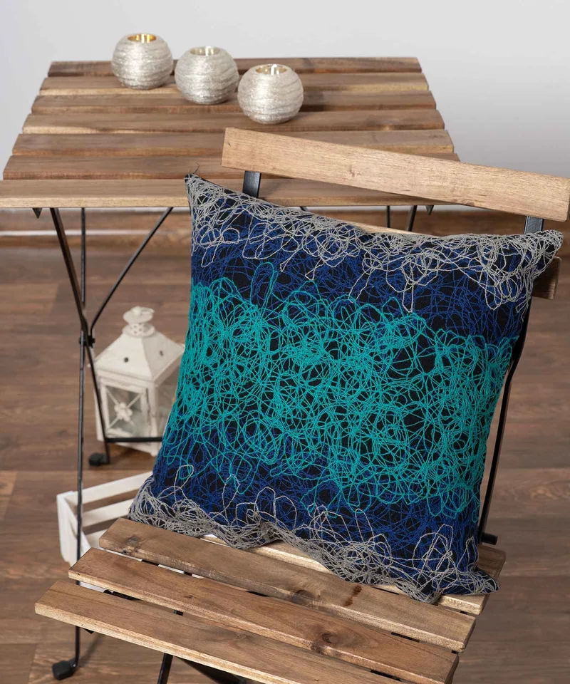 Μαξιλαροθήκη Διακόσμησης Silk Fashion Mk12 Μπλε 45x45